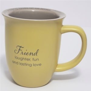 Abbey Press Coffee Yellow Ceramic Friend  Mug Glossy Gray Inside